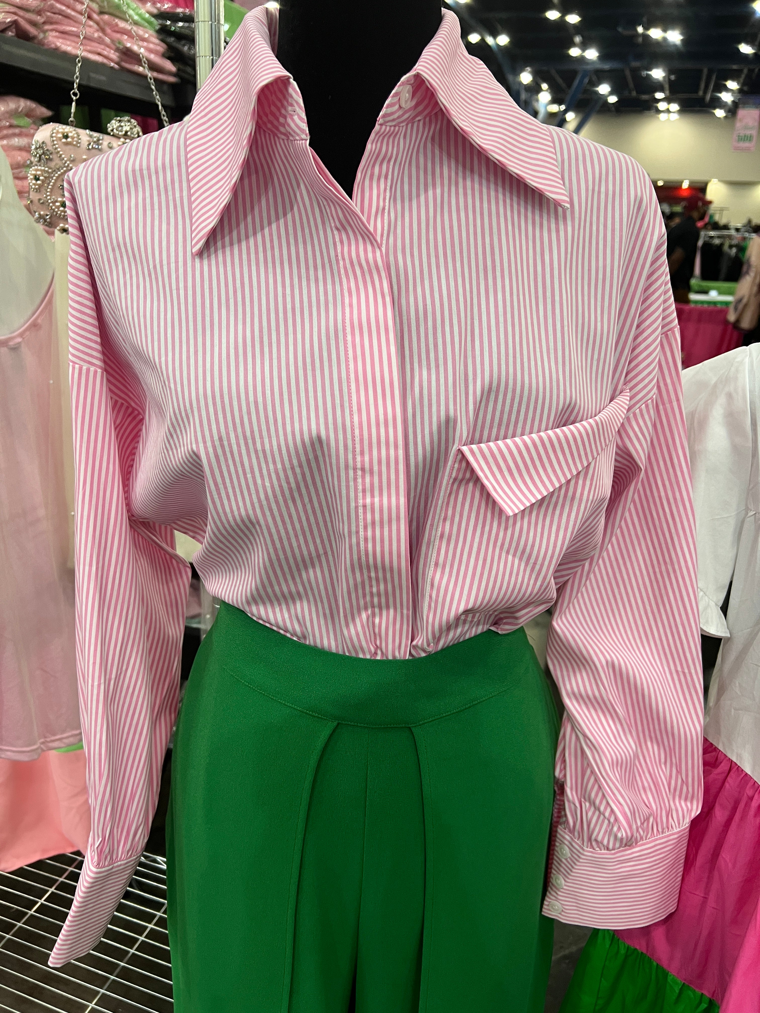 Striped Button Down Blouse