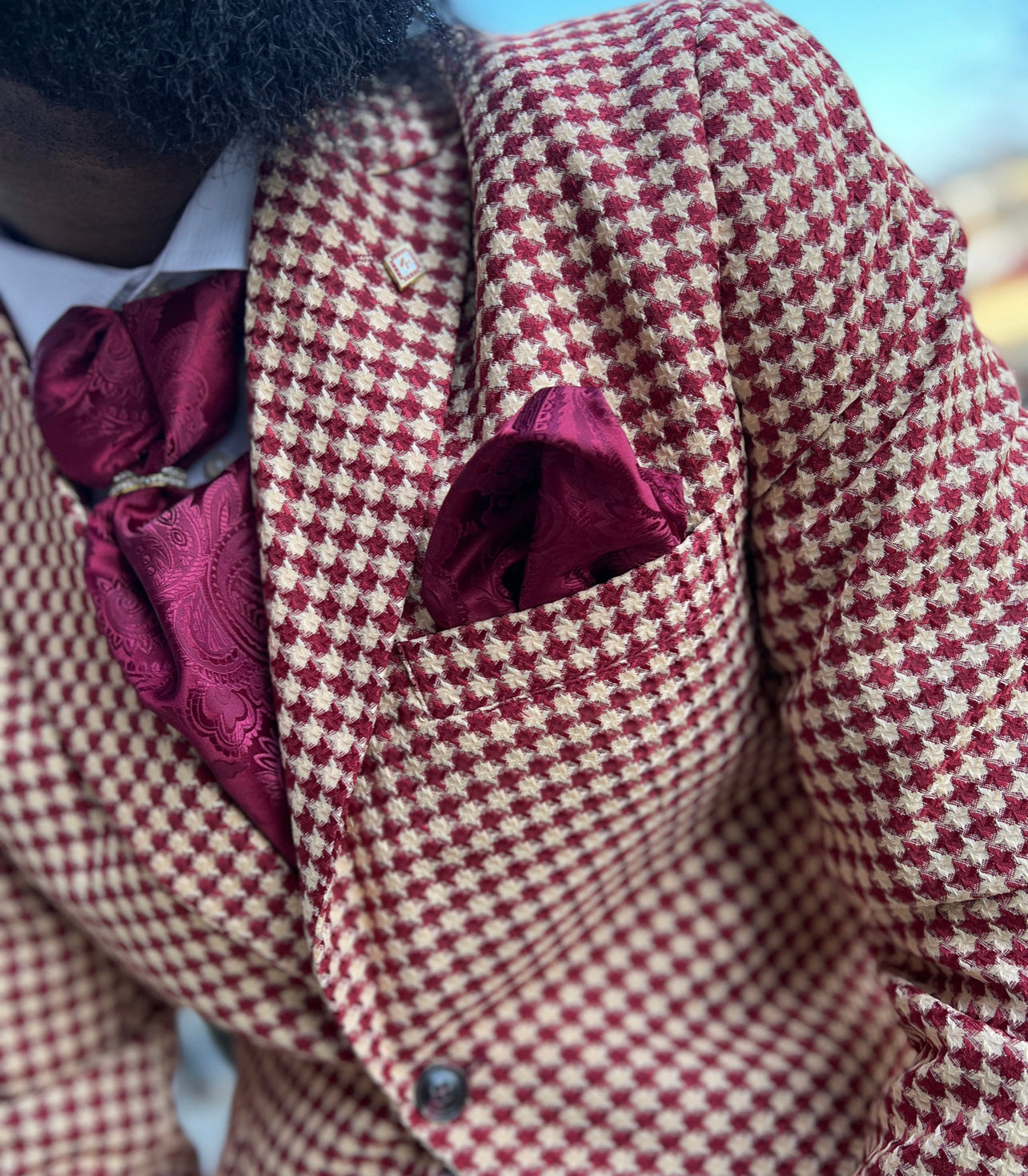 Houndstooth Krimson Blazer