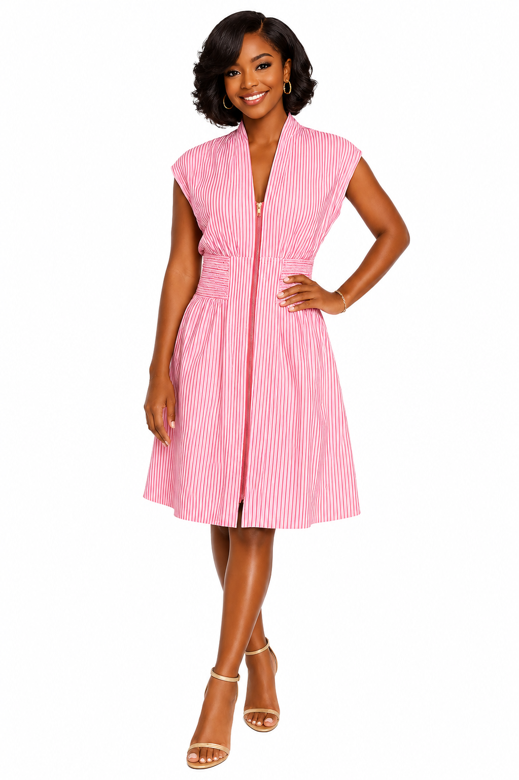 Seer Sucker V neck Dress