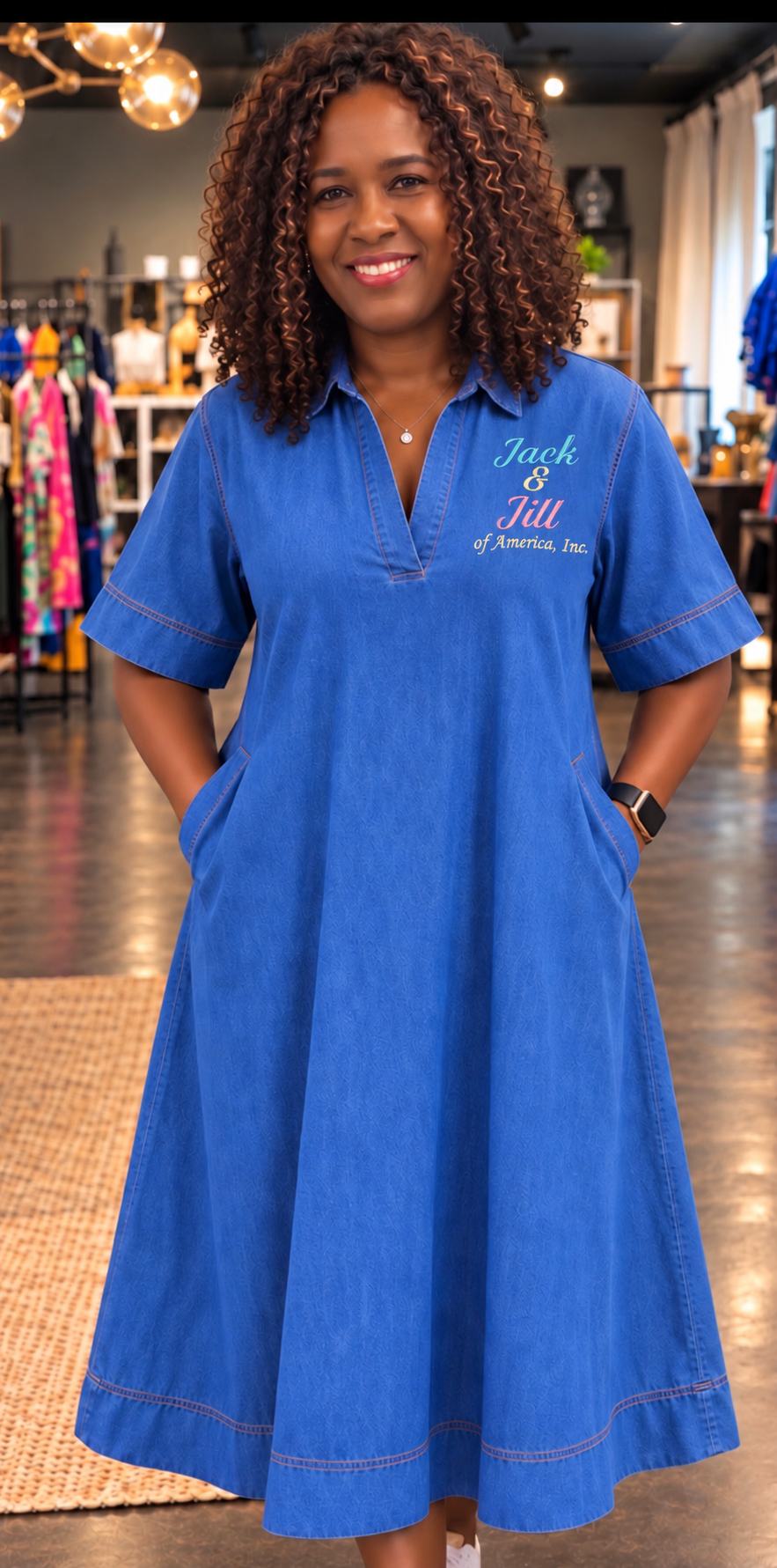 JJOA V Neck Dress