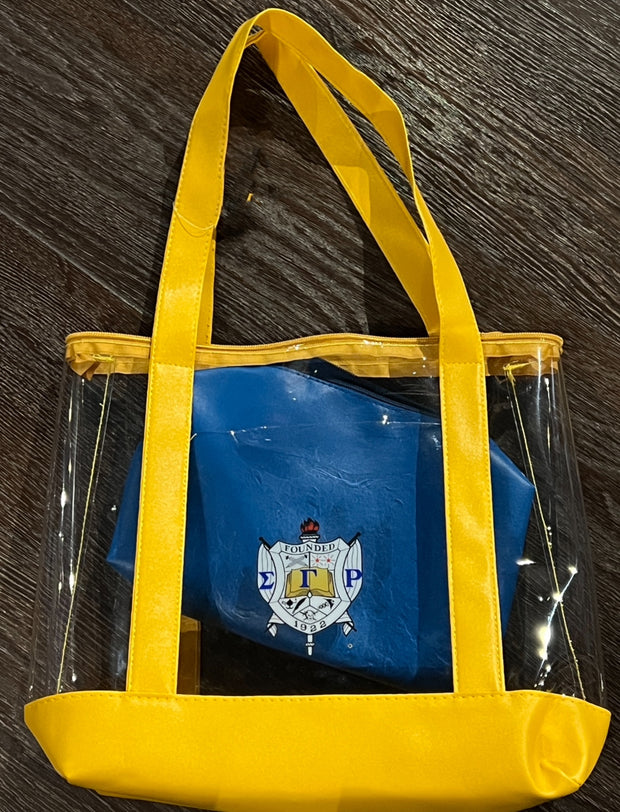 SGRHO Clear Large Stadium Bag  w/ inside pouch