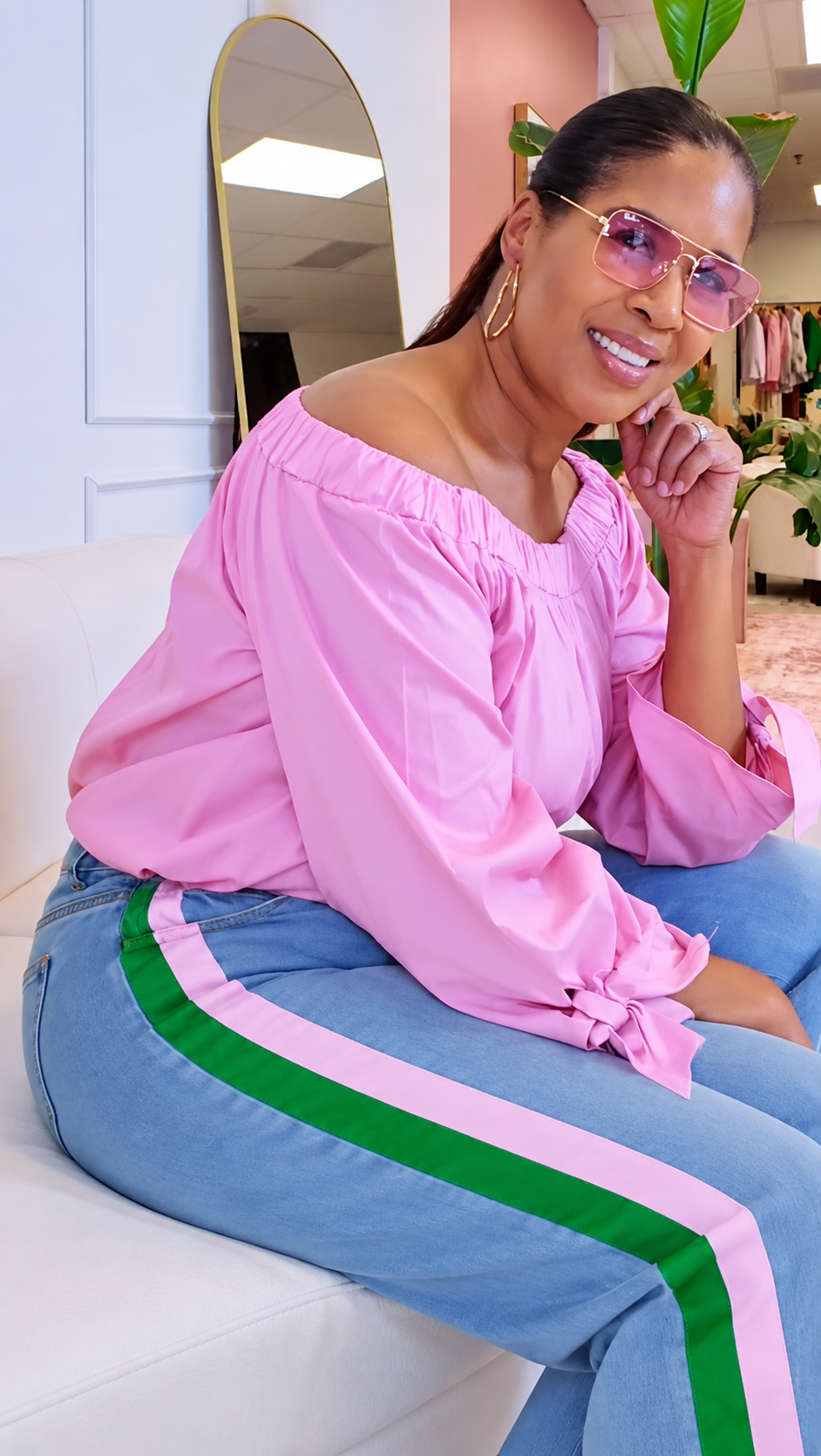 Pretty in Pink and Green Jeans