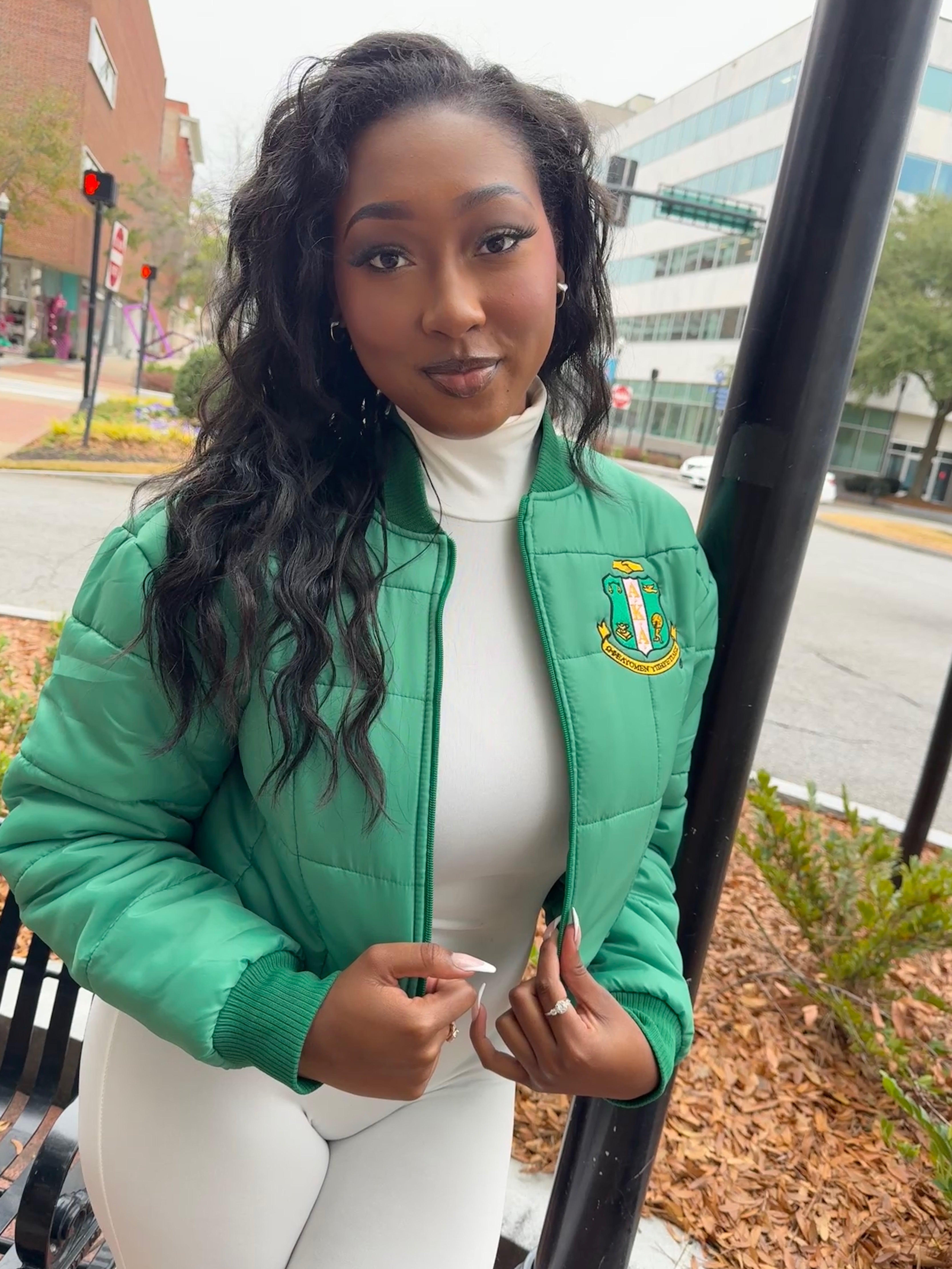 AKA cropped bomber jacket