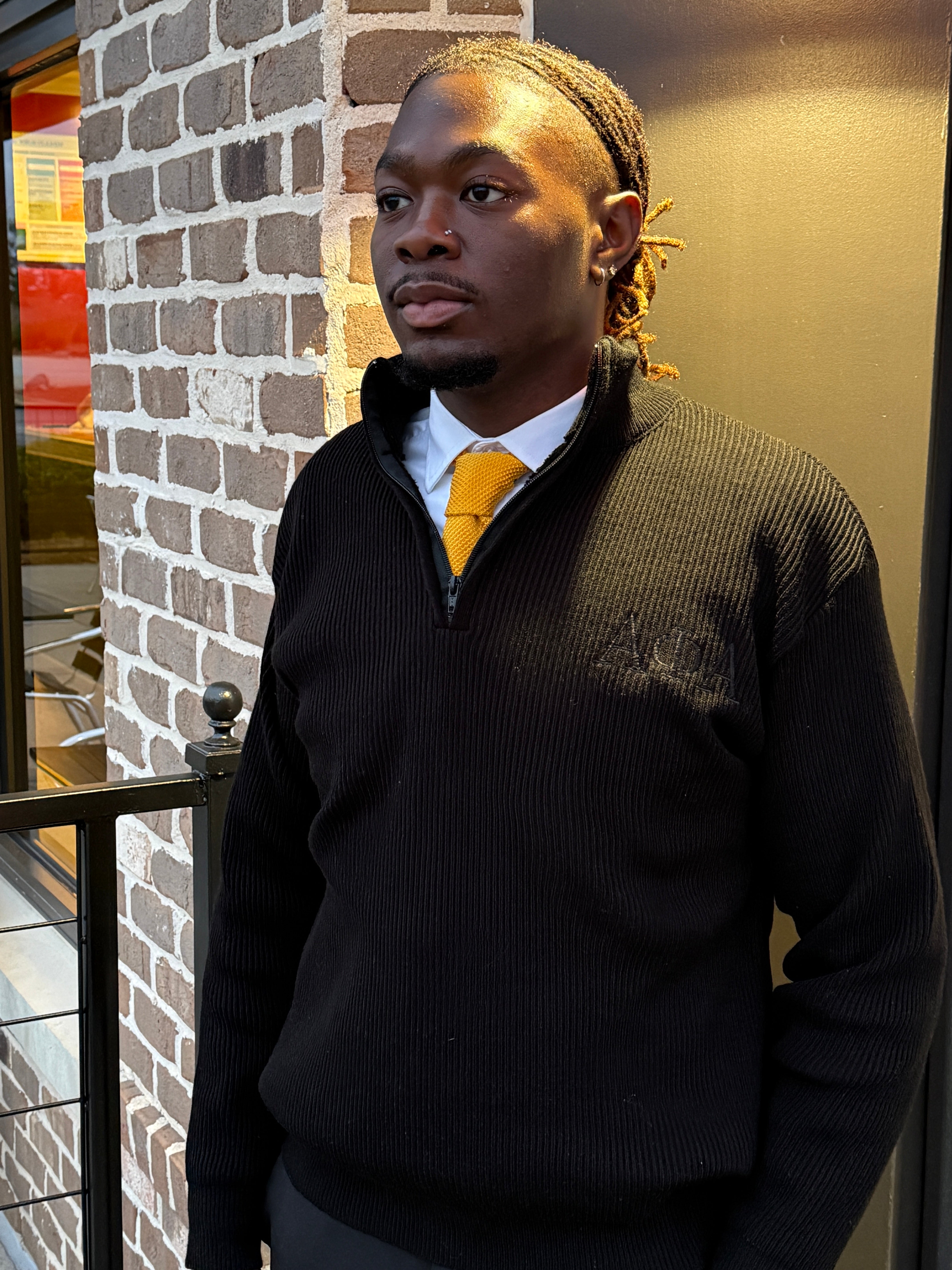 Alpha Quarter Zip Sweater