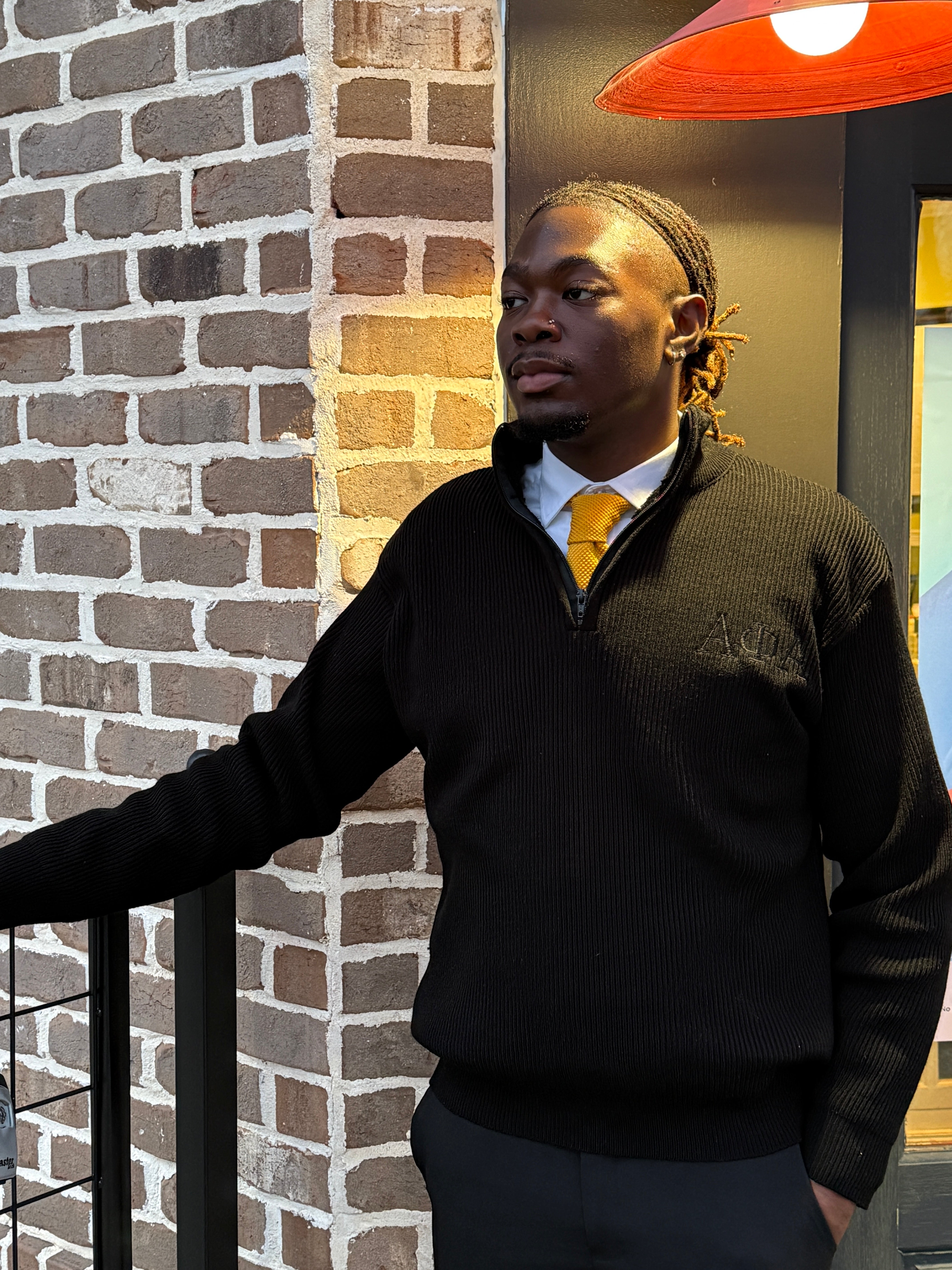 Alpha Quarter Zip Sweater