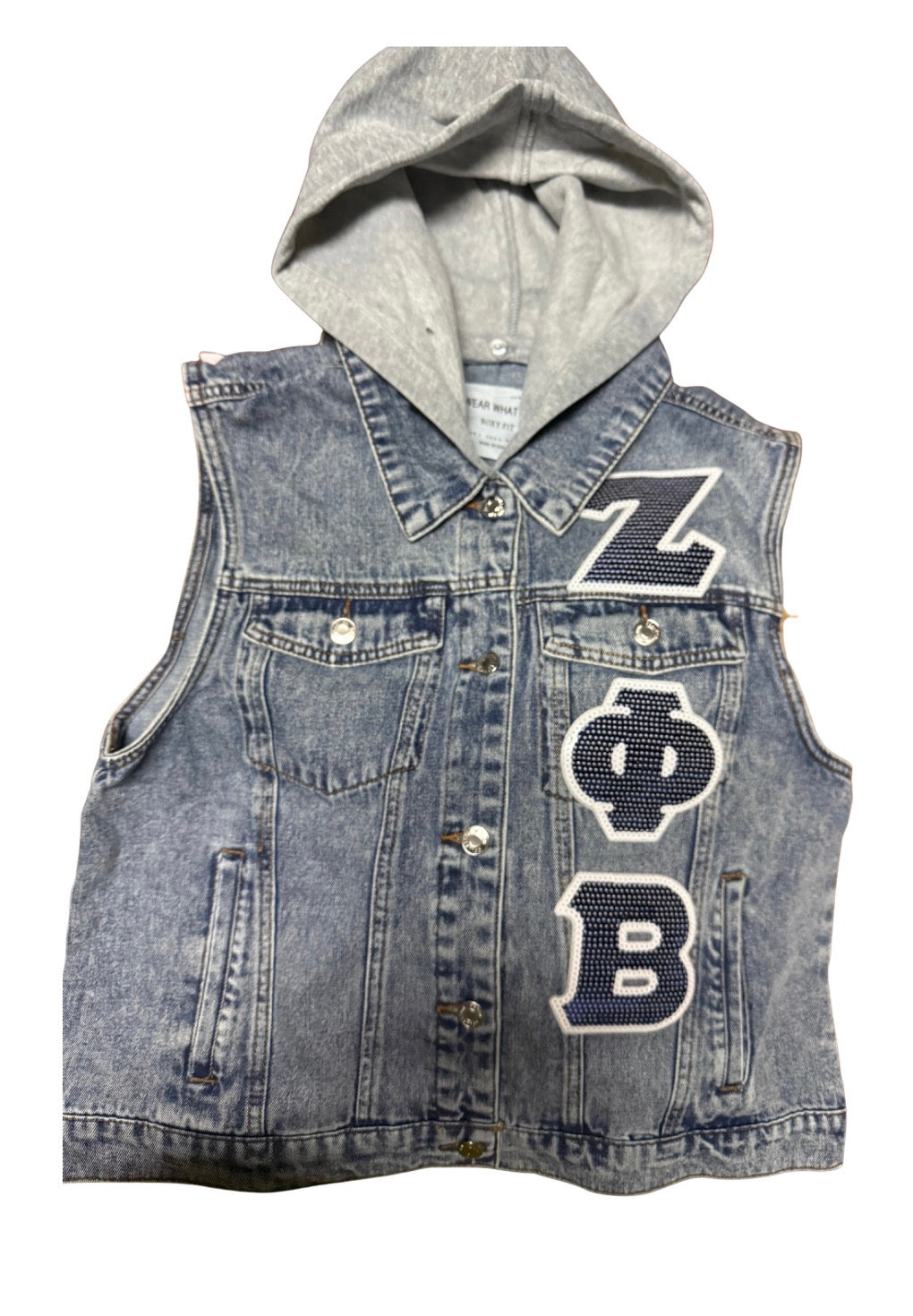 Zeta Hooded Denim Vest