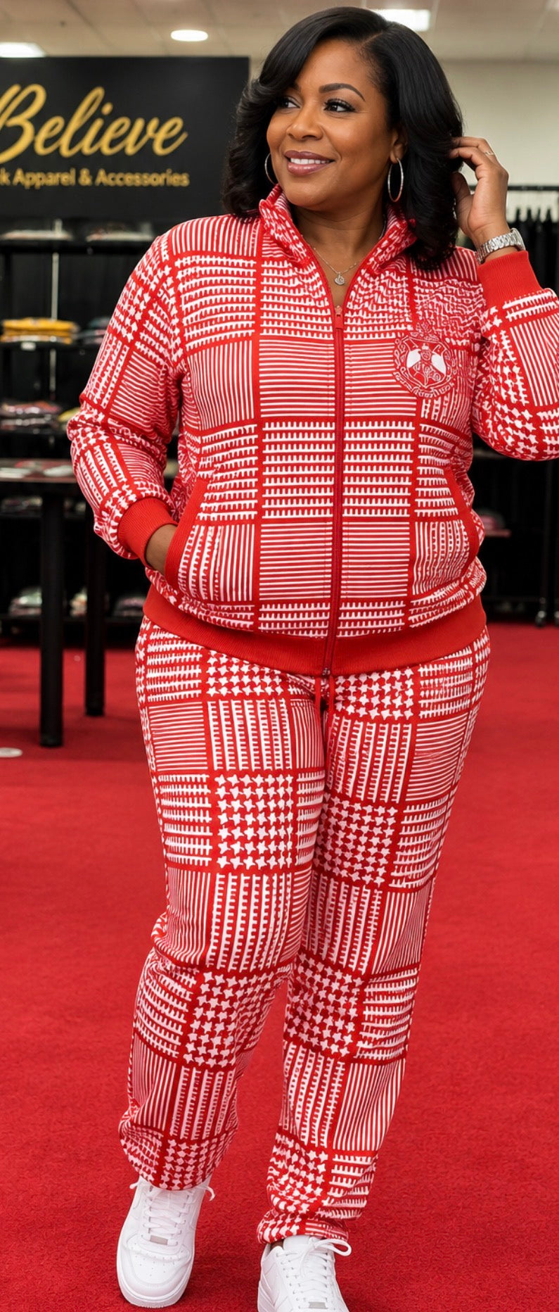 Delta Houndstooth track pants