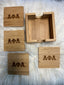 Alpha Wood  Coaster sets- 4pc