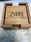 Zeta Wood  Coaster sets- 4pc