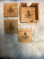 Mason Wood  Coaster sets- 4pc