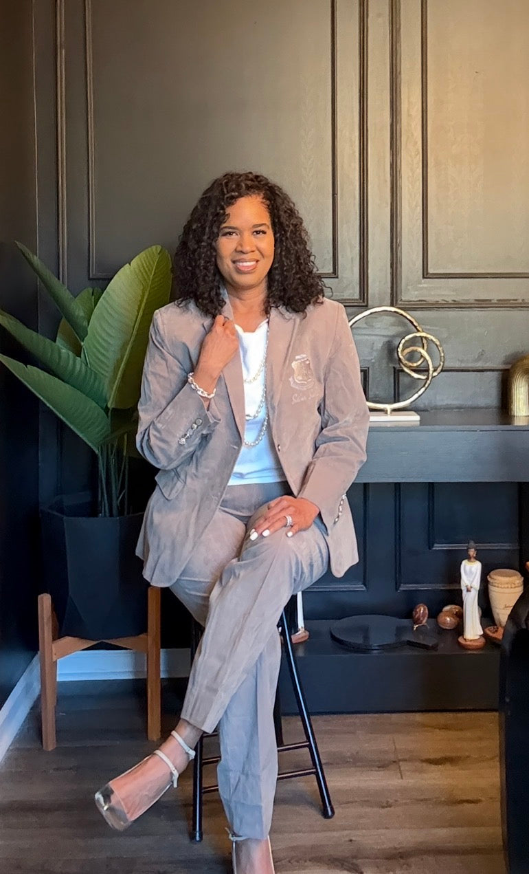 AKA Silver Soror Velvet Blazer-Preorder. Ships by 3/17