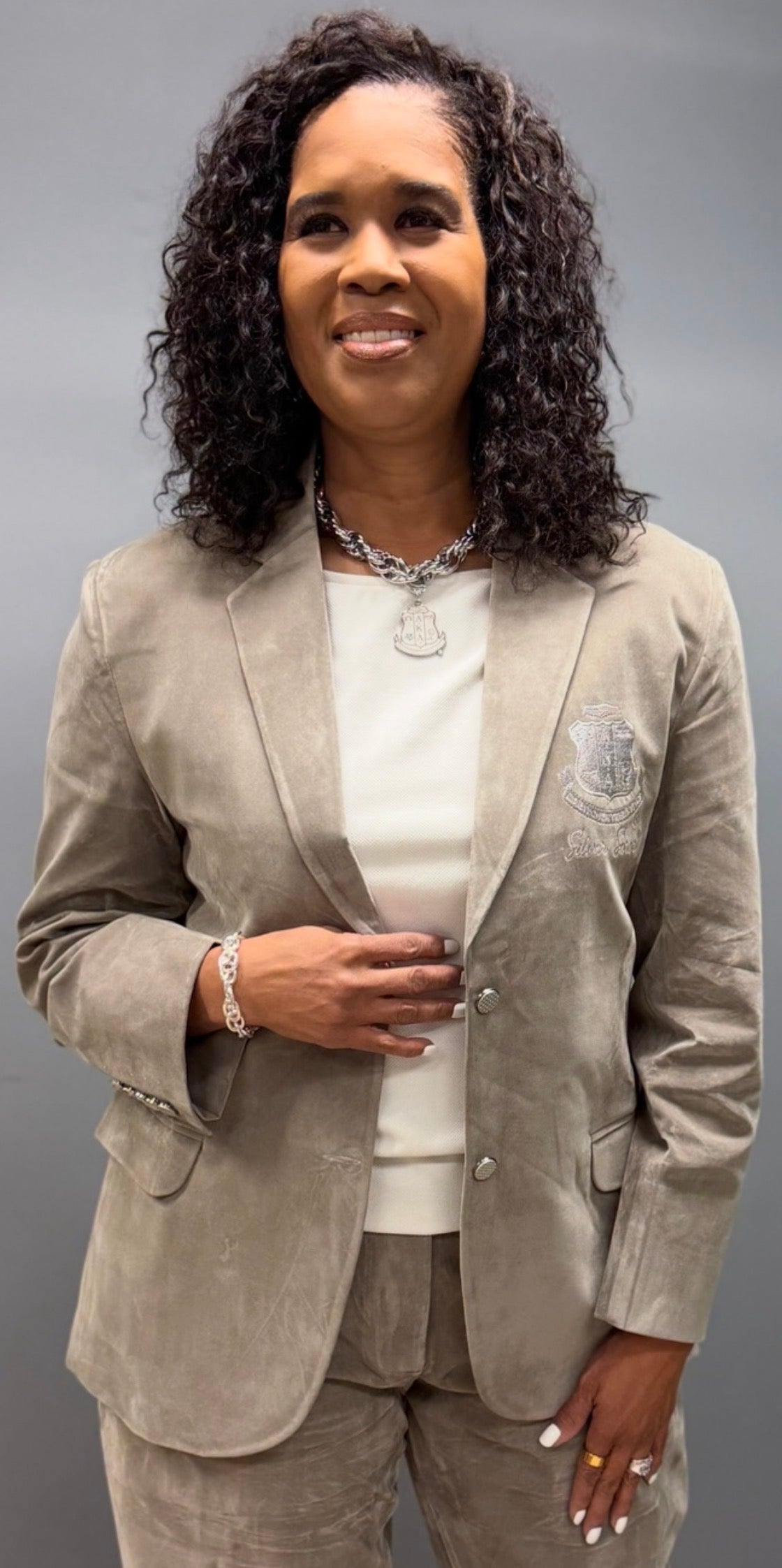 AKA Silver Soror Velvet Blazer-Preorder. Ships by 3/17