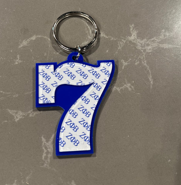 Zeta Numbered Key Ring