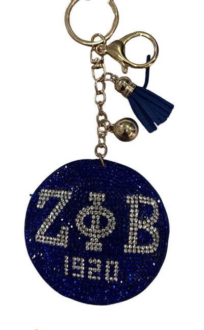 Zeta Rhinestone purse charm/ key chain