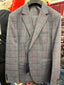 KAPPA Grey/Krimson Plaid Suit - 3pc suit