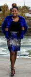 Sequins Ombre Blue & Silver Skirt- FINAL SALE- no refunds or exchanges